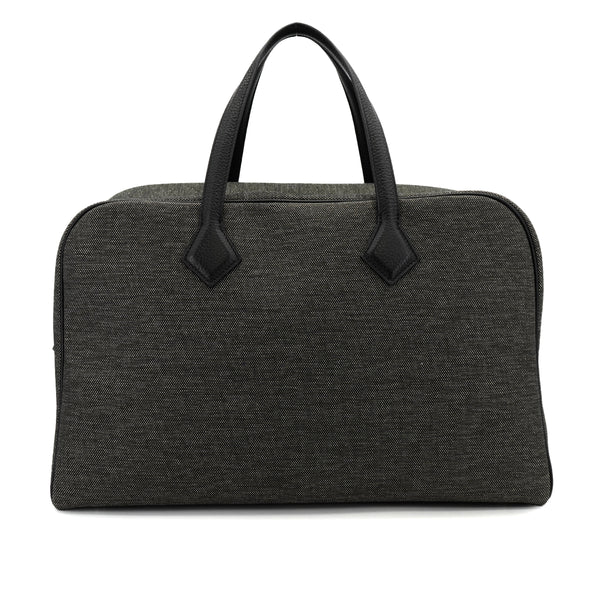 HERMES VICTORIA2 43 BLACK GRAY TOILE TECHNIQUE TAURILLON CLEMENCE 2015 T STAMP 90331369