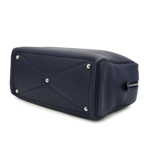 HERMES VICTORIA 2 35 BLUE NUIT TAURILLON CLEMENCE HAND BAG 2016 X STAMP PALLADIUM HARDWARE 90332923