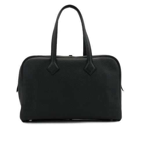 HERMES VICTORIA 2 35 FOURRE TOUT BLACK TAURILLON CLEMENCE HAND BAG 2022 U STAMP PALLADIUM HARDWARE 90335044
