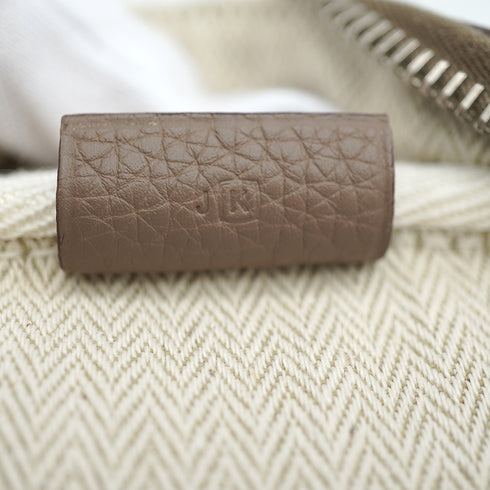 HERMES VICTORIA 35 ETOUPE TOILE H TAURILLON CLEMENCE HAND BAG 2007 SQUARE K PALLADIUM HARDWARE 90335153
