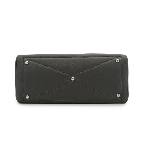 HERMES VICTORIA 35 GRAPHITE TAURILLON CLEMENCE HAND BAG 2008 SQUARE L PALLADIUM HARDWARE 90335140