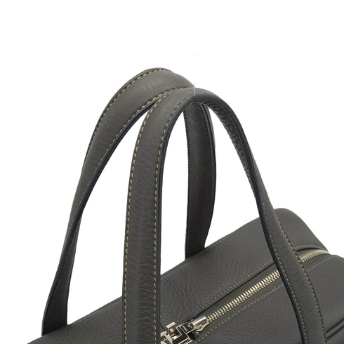 HERMES VICTORIA 35 GRAPHITE TAURILLON CLEMENCE HAND BAG 2008 SQUARE L PALLADIUM HARDWARE 90335140