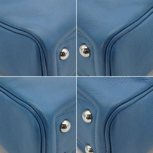HERMES VICTORIA 40 BLEU AZUR EVERGRAIN HAND BAG 2018 C STAMP PALLADIUM HARDWARE 90334496