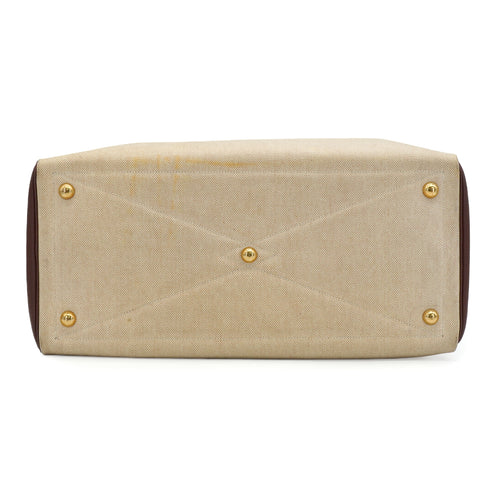 HERMES VICTORIA 43 TERRE TOILE H TAURILLON CLEMENCE HAND BAG GOLD HARDWARE 90347823