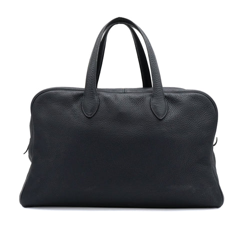 HERMES VICTORIA 45 BLUE INDIGO TAURILLON CLEMENCE HAND BAG 2001 SQUARE E PALLADIUM HARDWARE 90334296