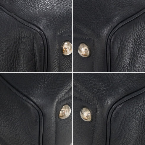 HERMES VICTORIA 45 BLUE INDIGO TAURILLON CLEMENCE HAND BAG 2001 SQUARE E PALLADIUM HARDWARE 90334296