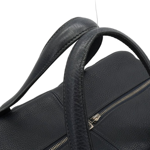 HERMES VICTORIA 45 BLUE INDIGO TAURILLON CLEMENCE HAND BAG 2001 SQUARE E PALLADIUM HARDWARE 90334296
