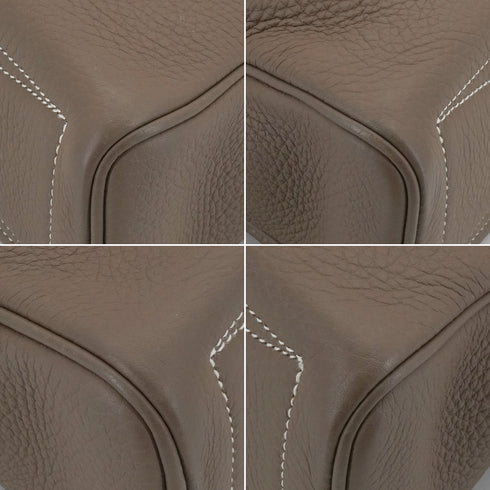 HERMES VICTORIA ELAN 38 ETOUPE TAURILLON CLEMENCE HAND BAG 2012 SQUARE P PALLADIUM HARDWARE 90339159