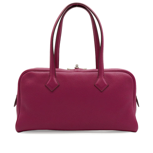 HERMES VICTORIA ELAN 38 TOSCA TAURILLON CLEMENCE HAND BAG 2011 SQUARE O PALLADIUM HARDWAR 90338301