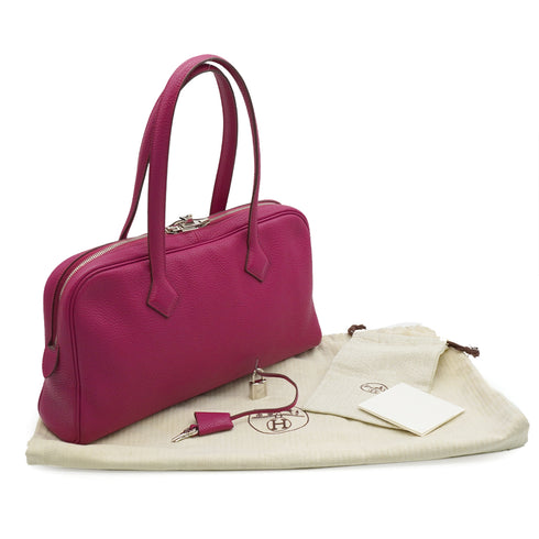 HERMES VICTORIA ELAN 38 TOSCA TAURILLON CLEMENCE HAND BAG 2011 SQUARE O PALLADIUM HARDWAR 90338301
