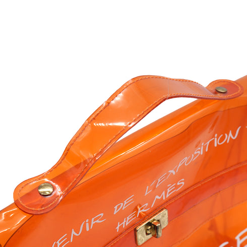 HERMES VINYL KELLY SOUVENIRDEL' EXPOSITION 1998 ORANGE VINYL HAND BAG 90331838