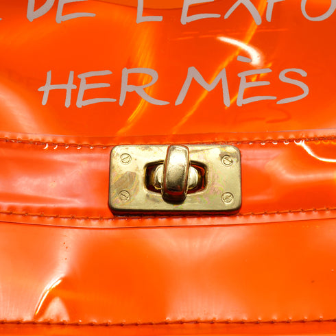 HERMES VINYL KELLY SOUVENIRDEL' EXPOSITION 1998 ORANGE VINYL HAND BAG 90335749