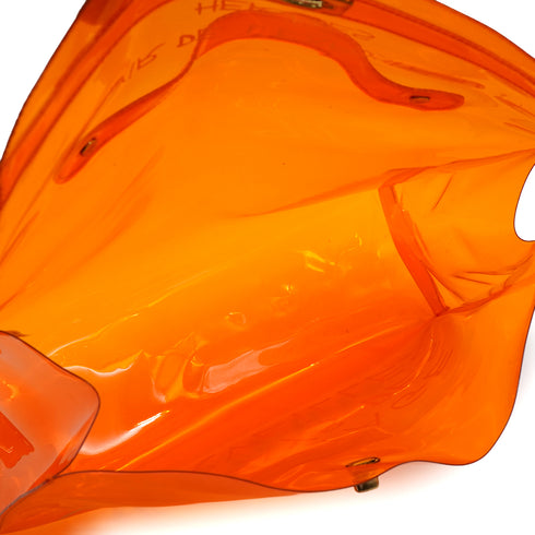 HERMES VINYL KELLY SOUVENIRDEL' EXPOSITION 1998 ORANGE VINYL HAND BAG 90335749