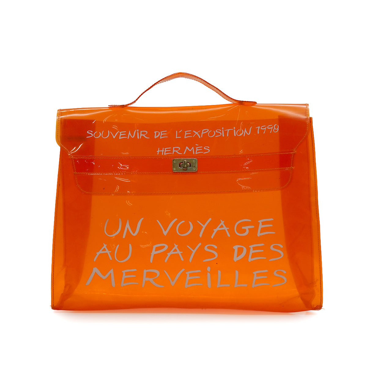 HERMES VINYL KELLY SOUVENIRDEL' EXPOSITION 1998 ORANGE VINYL HAND