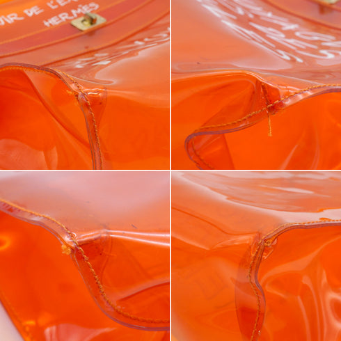 HERMES VINYL KELLY SOUVENIRDEL' EXPOSITION 1998 ORANGE VINYL HAND BAG 90338369