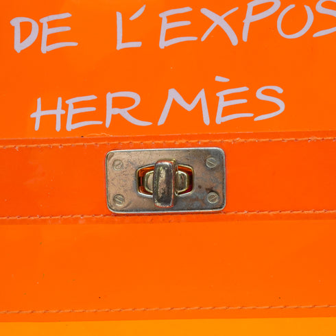 HERMES VINYL KELLY SOUVENIRDEL' EXPOSITION 1998 ORANGE VINYL HAND BAG 90338369