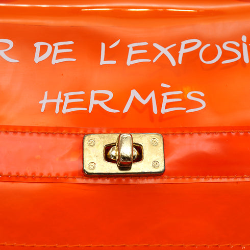 HERMES VINYL KELLY SOUVENIRDEL' EXPOSITION 1998 ORANGE VINYL HAND BAG 90340380