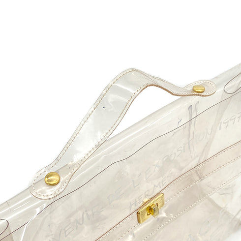 HERMES VINYL KELLY SOUVENIR DE L' EXPOSITION 1997 CLEAR HAND BAG GOLD HARDWARE 90321764