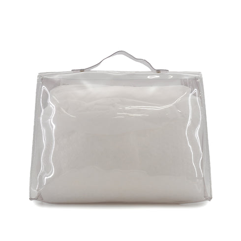 HERMES VINYL KELLY SOUVENIR DE L' EXPOSITION 1997 CLEAR HAND BAG GOLD HARDWARE 90331375