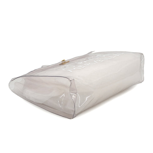 HERMES VINYL KELLY SOUVENIR DE L' EXPOSITION 1997 CLEAR HAND BAG GOLD HARDWARE 90331375
