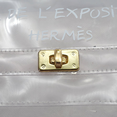 HERMES VINYL KELLY SOUVENIR DE L' EXPOSITION 1997 CLEAR HAND BAG GOLD HARDWARE 90331375