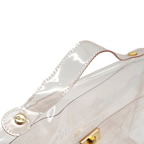 HERMES VINYL KELLY SOUVENIR DE L' EXPOSITION 1997 CLEAR HAND BAG GOLD HARDWARE 90331839