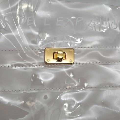 HERMES VINYL KELLY SOUVENIR DE L' EXPOSITION 1997 CLEAR HAND BAG GOLD HARDWARE 90331839