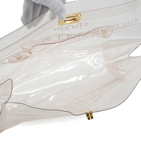 HERMES VINYL KELLY SOUVENIR DE L' EXPOSITION 1997 CLEAR HAND BAG GOLD HARDWARE 90331839
