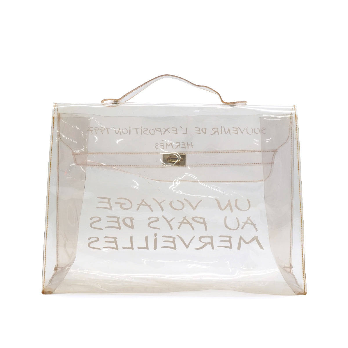 HERMES VINYL KELLY SOUVENIR DE L' EXPOSITION 1997 CLEAR HAND BAG