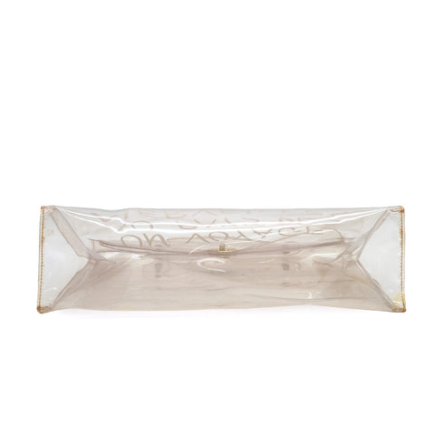 HERMES VINYL KELLY SOUVENIR DE L' EXPOSITION 1997 CLEAR HAND BAG GOLD HARDWARE 90335762