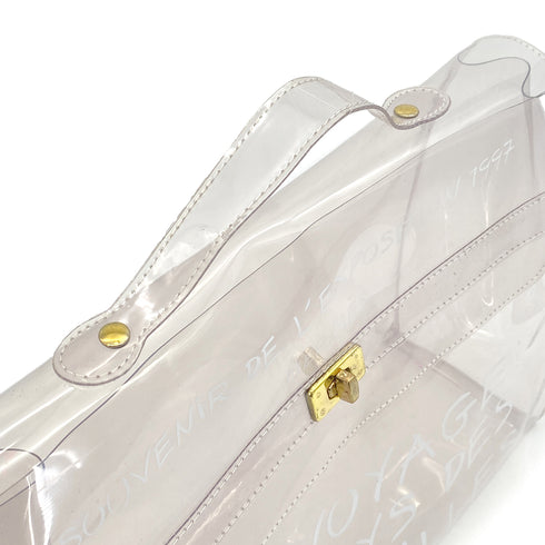 HERMES VINYL KELLY SOUVENIR DE L' EXPOSITION 1997 CLEAR HAND BAG GOLD HARDWARE 90326201