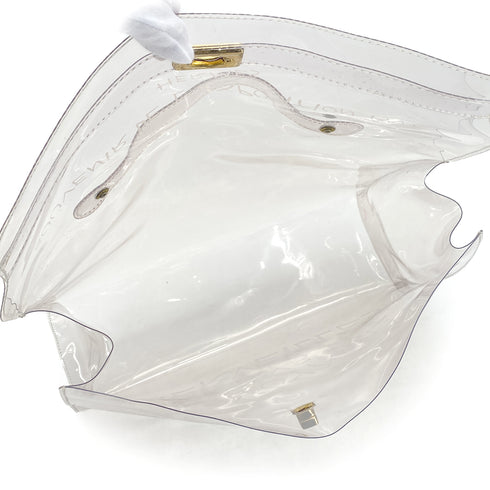 HERMES VINYL KELLY SOUVENIR DE L' EXPOSITION 1997 CLEAR HAND BAG GOLD HARDWARE 90326201