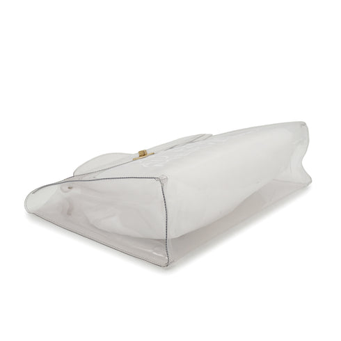 HERMES VINYL KELLY SOUVENIR DE L' EXPOSITION 1997 CLEAR HAND BAG GOLD HARDWARE 90326843