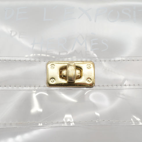 HERMES VINYL KELLY SOUVENIR DE L' EXPOSITION 1997 CLEAR HAND BAG GOLD HARDWARE 90326843