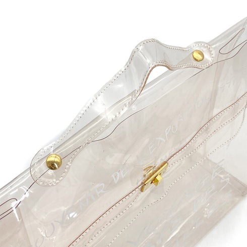 HERMES VINYL KELLY SOUVENIR DE L' EXPOSITION 1997 CLEAR HAND BAG GOLD HARDWARE 90327388