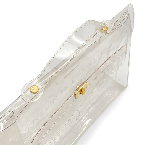 HERMES VINYL KELLY SOUVENIR DE L' EXPOSITION 1997 CLEAR HAND BAG GOLD HARDWARE 90327390