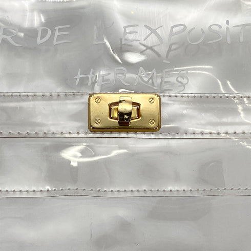 HERMES VINYL KELLY SOUVENIR DE L' EXPOSITION 1997 CLEAR HAND BAG GOLD HARDWARE 90327390