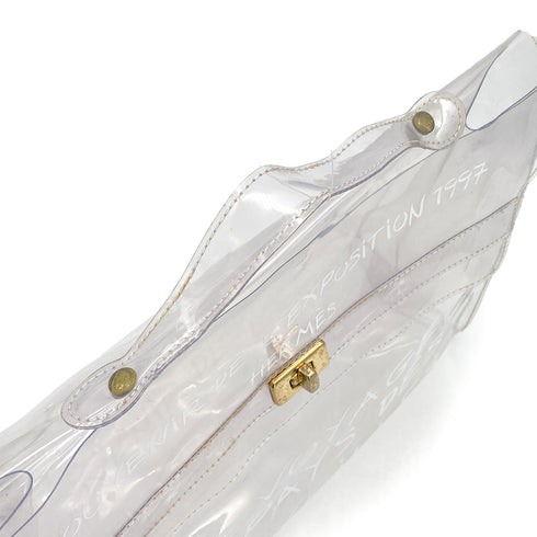 HERMES VINYL KELLY SOUVENIR DE L' EXPOSITION 1997 CLEAR HAND BAG GOLD HARDWARE 90327400