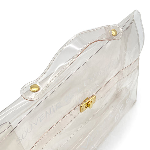 HERMES VINYL KELLY SOUVENIR DE L' EXPOSITION 1997 CLEAR HAND BAG GOLD HARDWARE 90327407