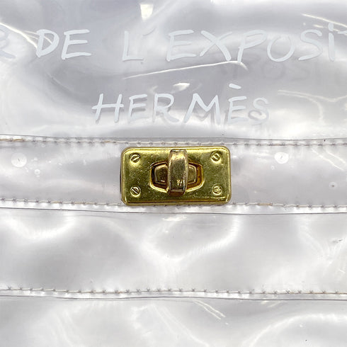 HERMES VINYL KELLY SOUVENIR DE L' EXPOSITION 1997 CLEAR HAND BAG GOLD HARDWARE 90327409