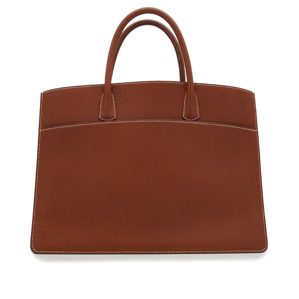 HERMES WHITEBUS GM NOISETTE FJORD HAND BAG 2001 SQUARE E 90351086