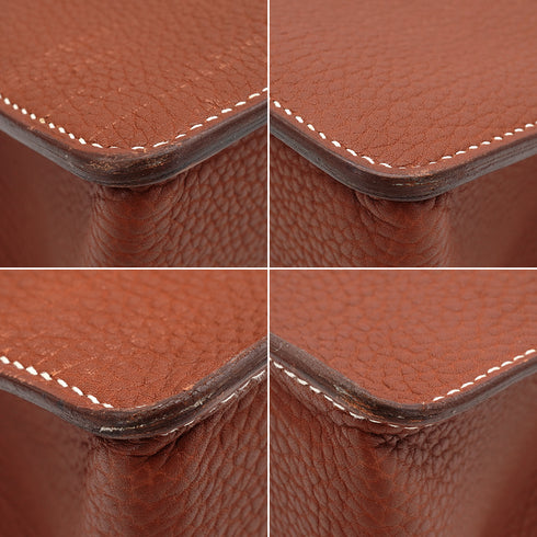 HERMES WHITEBUS GM NOISETTE FJORD HAND BAG 2001 SQUARE E 90351086
