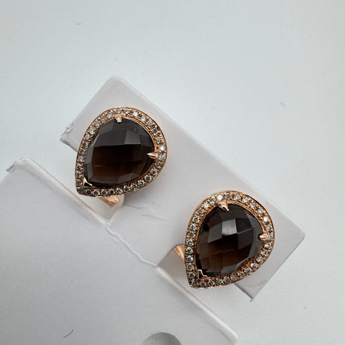 K14 Smoky Quartz Earrings SQ3.748 D0.16 59123
