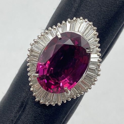 Pt900 Garnet Ring GA9.97 D1.05 US6.25 57950