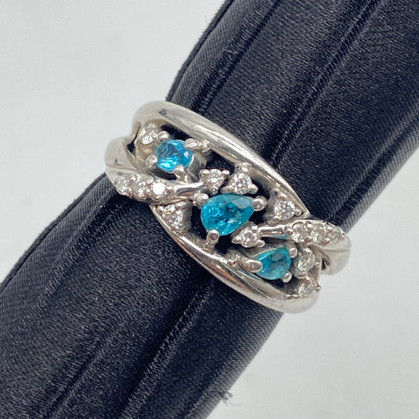Pt900 Paraiba Ring PRT0.31 D0.17 US6.5 57902