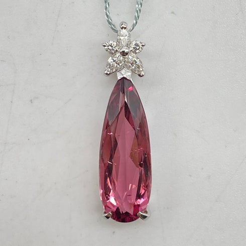 K18WG Pink Tourmaline Pendant Top PT5.61 D0.23 58466