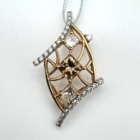 K18/Pt900 Diamond Pendant Top D1.2 D0.71 D0.4 59255