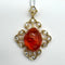 750/K18 Fire Opal Pendant Top FOP7.63 D0.5 59371