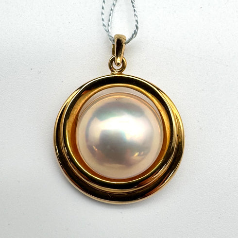 K18 Mabe Pearl Pendant Top MP about12.7‡o 60043