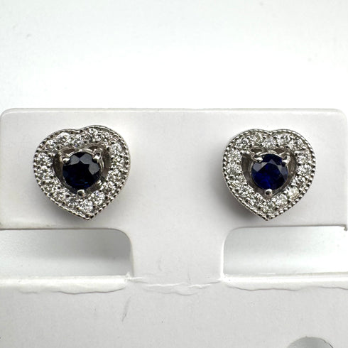 Pt900 Sapphire Earrings S0.14 S0.15 D0.09*2 59132